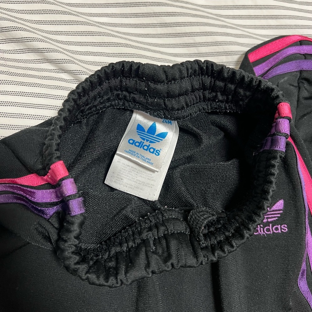 Adidas Kids Black and Purple Tracksuit - Picture 2 of 5